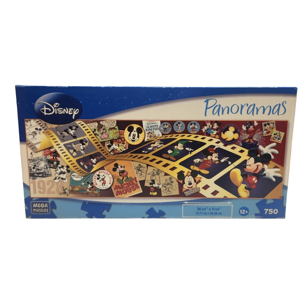 Disney Panoramas "Mickey Through the Years" 750 piece Mega Brands Jigsaw Puzzle